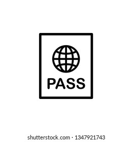 travel, passport  icon