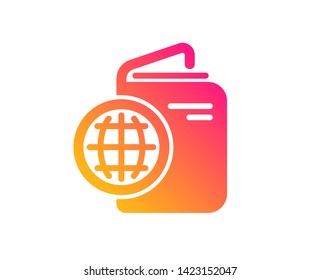 Travel passport icon. Trip id document cover sign. Abroad holidays symbol. Classic flat style. Gradient travel passport icon. Vector