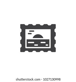 Travel passport stamp vector icon. filled flat sign for mobile concept and web design. Picture simple solid icon. Symbol, logo illustration. Pixel perfect vector graphics