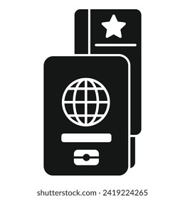 Travel passport and ticket icon simple vector. Service vacation. Air seat