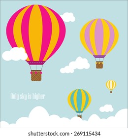  travel pattern of balloons. vector illustration