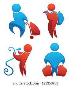 travel people, vector collection of human symbols