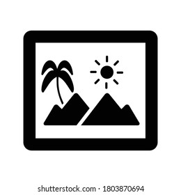 Travel, photo, vacation icon. Black vector isolated on a white background