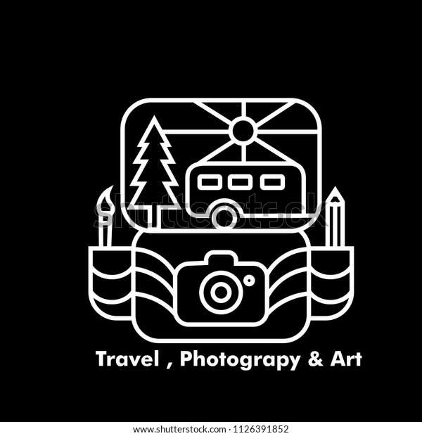 Travel Photography & Art line art art icon\
illustration logo badge\
template