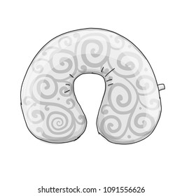 Travel pillow mockup, sketch for your design