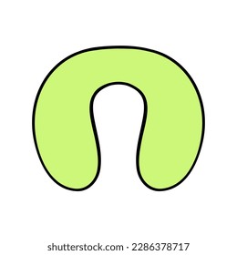 Travel pillow. Neck pillow. Travel accessory. Vector illustration in doodle style.