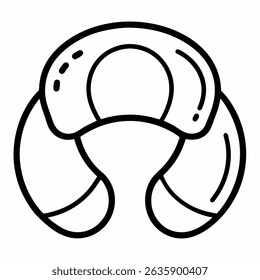 travel pillow vector line art icon