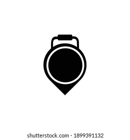 Elemento de diseño del logotipo del pin de viaje. agencias de viajes. Rip, logotipo de Holiday. Icono de ubicación. Icono de ubicación de mapa. Icono de vacaciones.