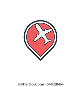 Travel Pin Logo Design Element