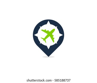 Travel Pin Logo Design Element Stock Vector (Royalty Free) 585188737