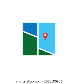 travel pin or map icon, vector, place symbol.