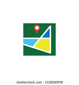 travel pin or map icon, vector, place symbol.