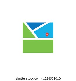 travel pin or map icon, vector, place symbol.