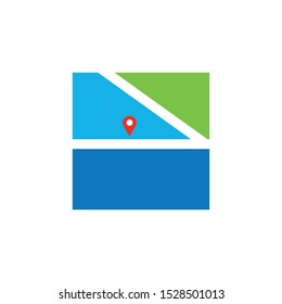 travel pin or map icon, vector, place symbol.
