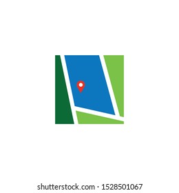 travel pin or map icon, vector, place symbol.