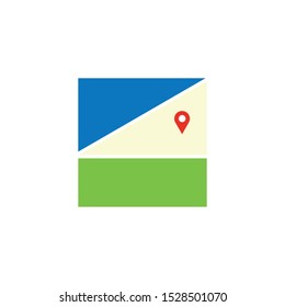 travel pin or map icon, vector, place symbol.