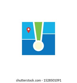 travel pin or map icon, vector, place symbol.