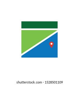 travel pin or map icon, vector, place symbol.