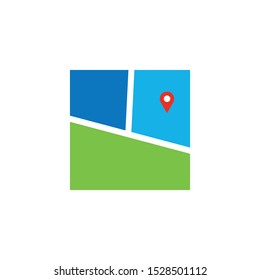 travel pin or map icon, vector, place symbol.