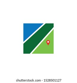 travel pin or map icon, vector, place symbol.