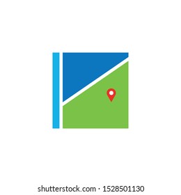 travel pin or map icon, vector, place symbol.