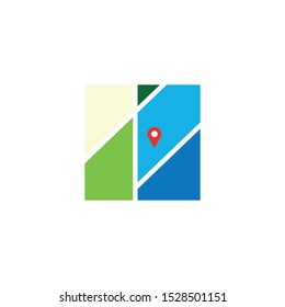 travel pin or map icon, vector, place symbol.