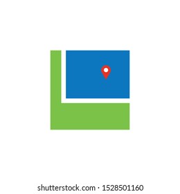 travel pin or map icon, vector, place symbol.