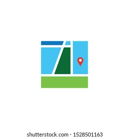 travel pin or map icon, vector, place symbol.
