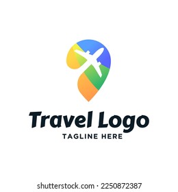 Travel Pin Point Logo Design Template