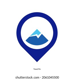 travel pin vector logo design template