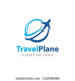 Travel Plane Creative Logo Design