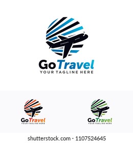 travel plane logo design