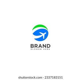 logotipo de avión de viaje Vector de plantilla de diseño