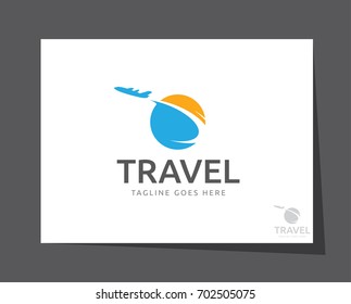 travel plane logo icon vector template
