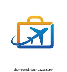 Travel With Plane Logo Vector