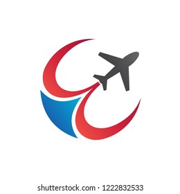 Travel Plane Logo in Vector
