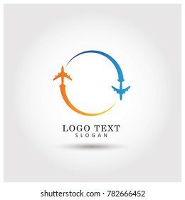 Travel Plane Symbol & Icon Logo Vector Template