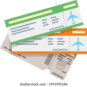 Travel plane and train ticket vector icon isolated on white