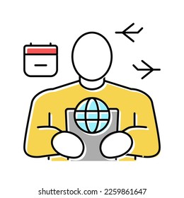 travel planner color icon vector. travel planner sign. isolated symbol illustration