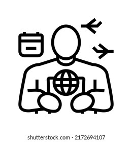 Travel Planner Line Icon Vector. Travel Planner Sign. Isolated Contour Symbol Black Illustration