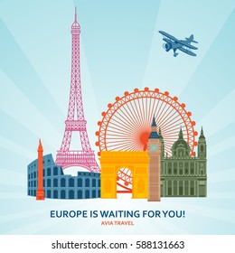 Travel planning flat concept. Vector illustration.