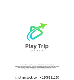 Travel play logo design vector. Travel logo design Vector template