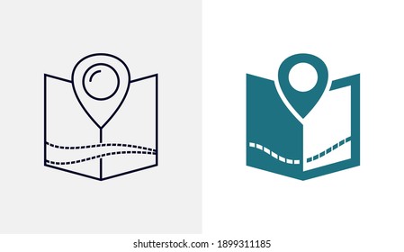 Reise-Point-flache Symbol-Vektorvorlage, Konzepte für Reisedesign, Kreatives Design