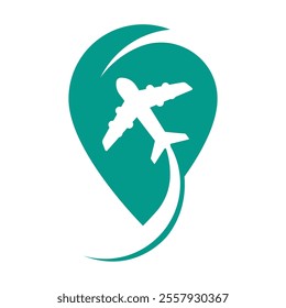 travel point logo combined with location pin vector icon illustration design