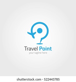 Travel Point Logo Design Template.