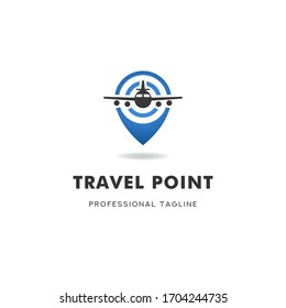  Travel Point Logo Icon Template Vector Illustration