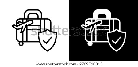 Travel Policy Icon whiteblack Vector Illustration