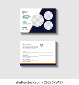 Travel post card design template