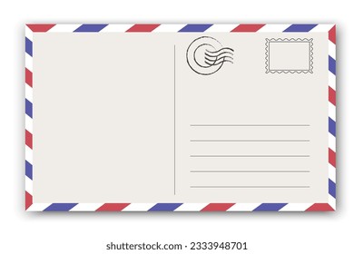 Travel postcard blank. Vector illustration. EPS 10.