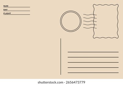 Travel postcard blank. vector illustrations isolated on white background